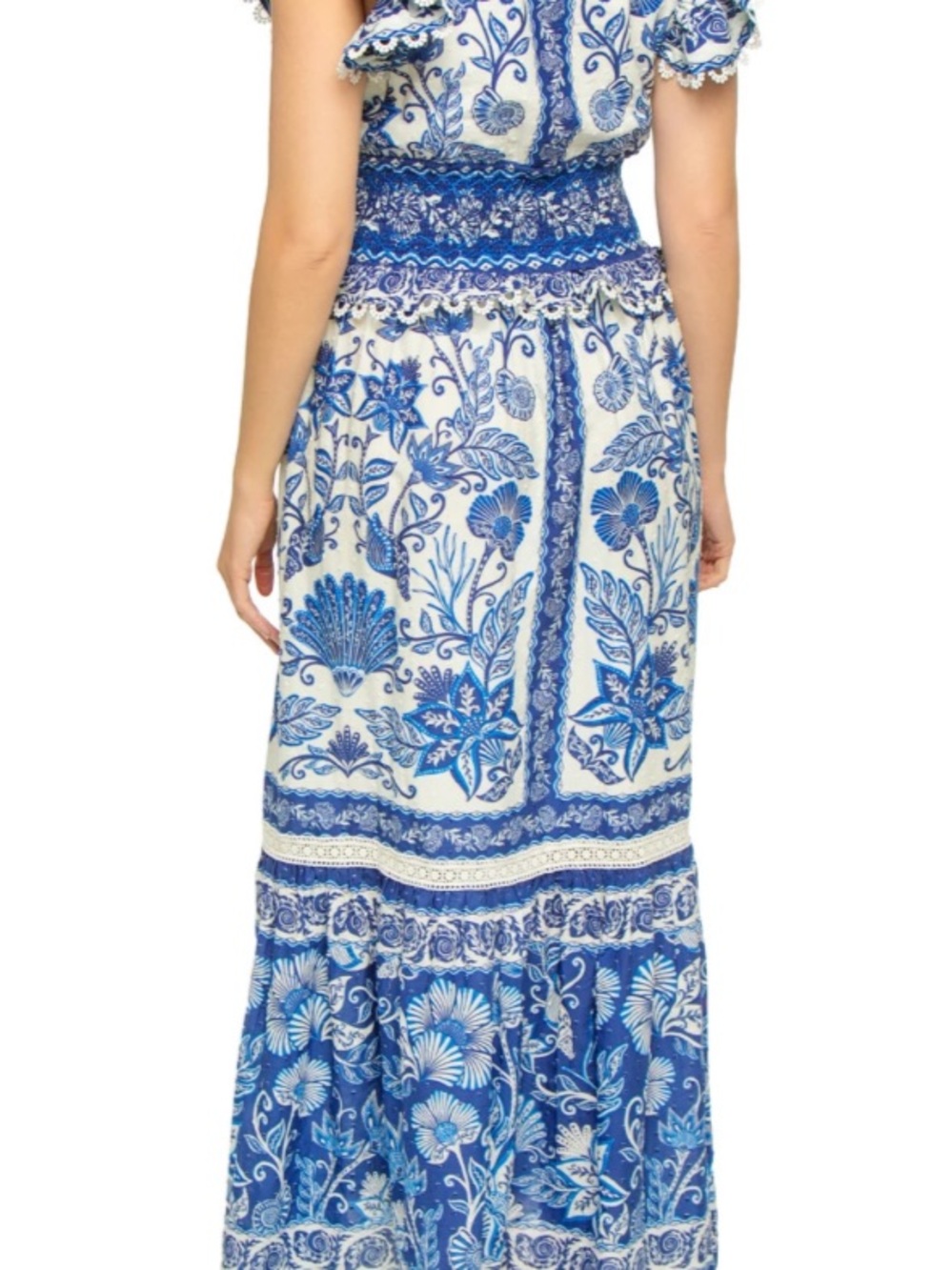 FARM Rio Blue and White Floral Maxi Dress - Picture 3 of 3